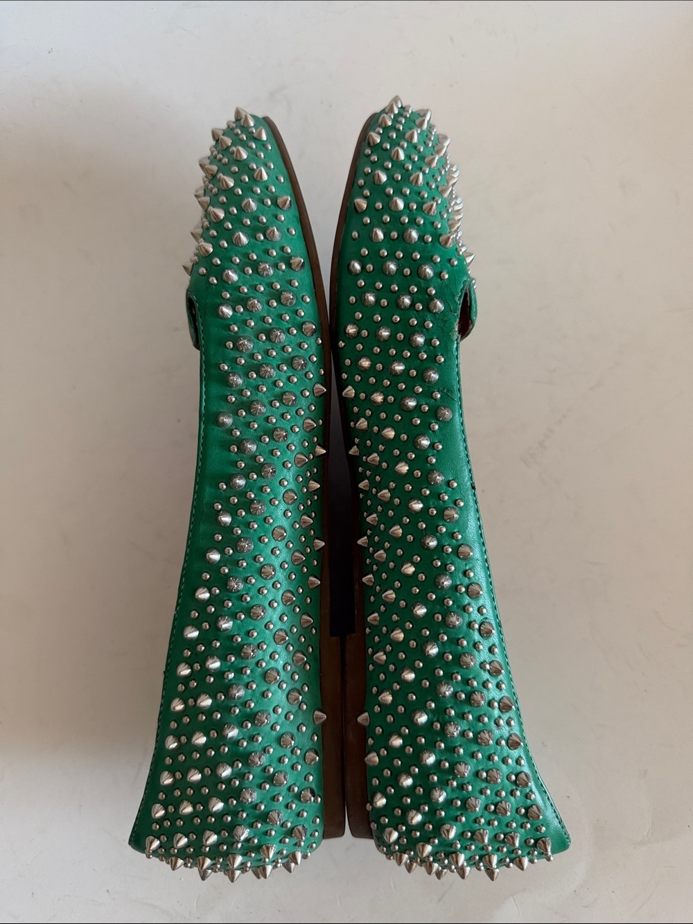 Jeffrey Campbell Green Studded Pointed Toe Flats - Picture 6 of 10